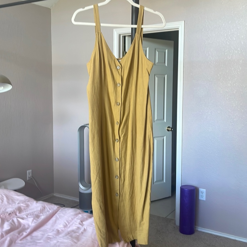 BP yellow mustard midi dress